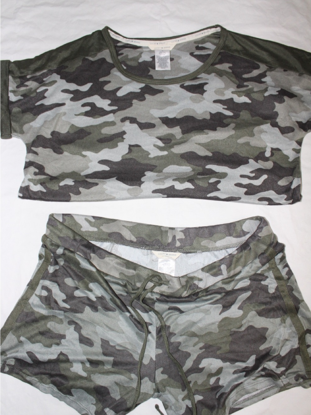 Camo Two-Piece Lounge Set - Cropped Tee & Shorts